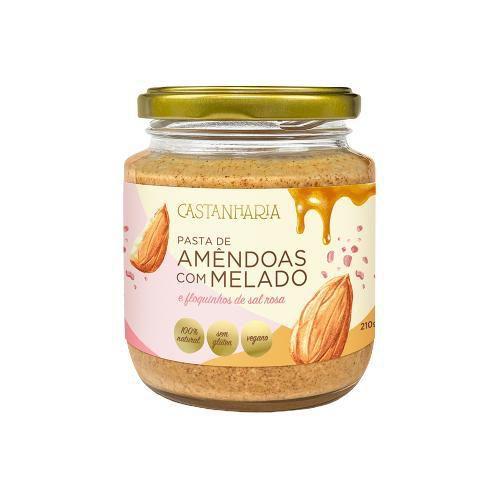 Kit 2X: Pasta De Amêndoas/Melado/Sal Vegana Castanharia 210G Imagem de Kit 2X: Pasta De Amêndoas/Melado/Sal Vegana Castanharia 210G