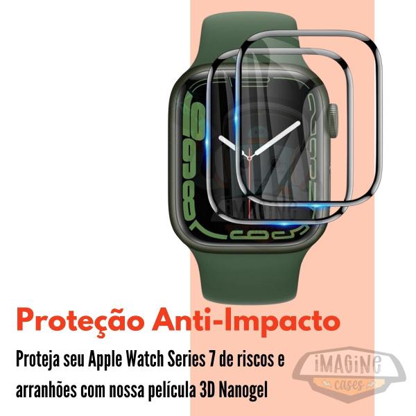 Imagem de Kit 2x Pelicula 3d Nano Reforçada Apple Watch Series 7 41 45