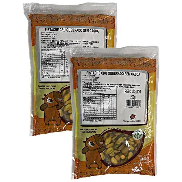 Kit 2X: Pistache Cru Quebrado Sem Casca Tainá Alimentos 200G Imagem de Kit 2X: Pistache Cru Quebrado Sem Casca Tainá Alimentos 200G