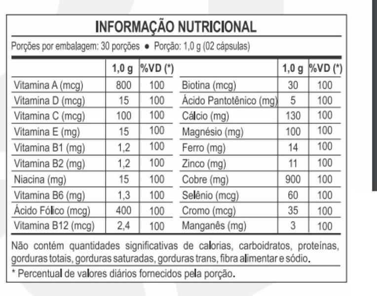 Imagem de kit 2x POLIVITAMINICO AZ 500 MG 60 CAPS D