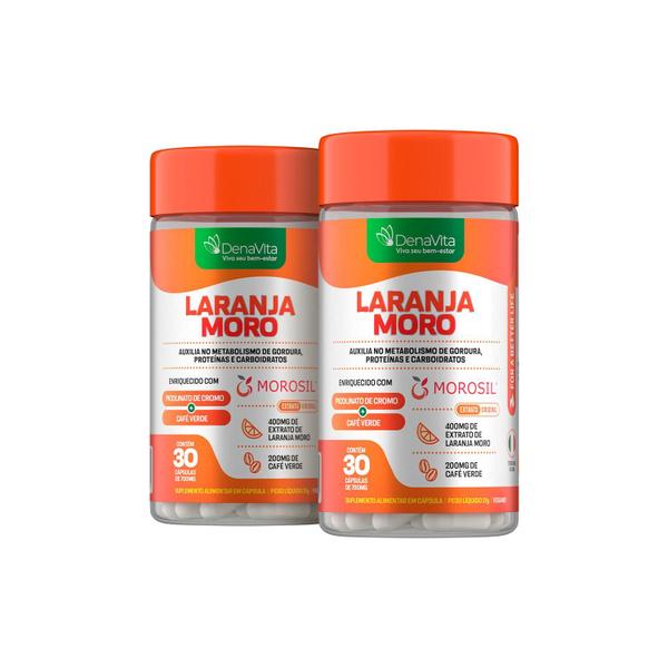 Kit 2x Pote de Extrato de Laranja Moro + Cromo + Café Verde 3x1 - Vegano - Denavita Kit 2x Pote de Extrato de Laranja Moro + Cromo + Café Verde 3x1 - Vegano - Denavita