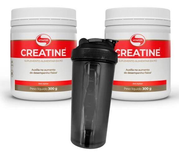 Imagem de Kit 2X Potes Creatina 300G Vitafor + Shaker Sabor Sem Sabor