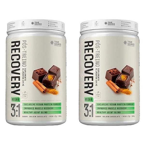 Imagem de Kit 2X: Recovery 3:1 Pós Treino Vegano Golden Chocolate True Source 900g