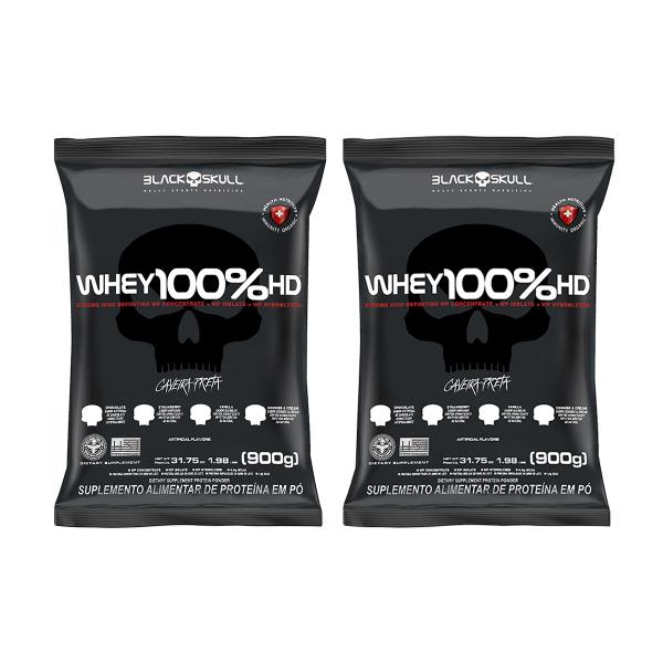 Imagem de Kit - 2x Refil Whey 100% Hd 900g - Black Skull