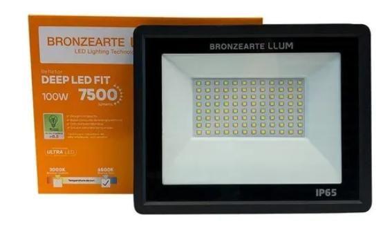 Imagem de Kit 2x Refletor Deep Led Fit 100W 6,5K Branco Frio IP65 Llum Bronzearte