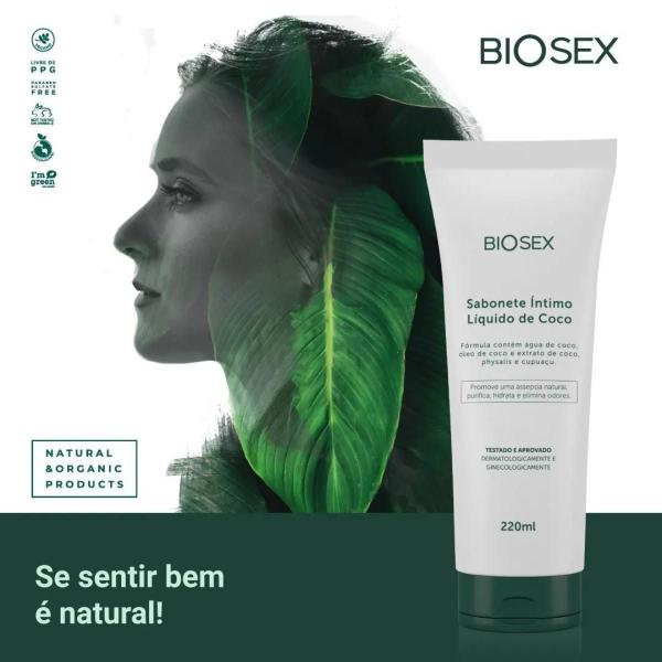 Imagem de Kit 2x Sabonete Líquido Intimo Com Óleo de Coco Biosex 220ml