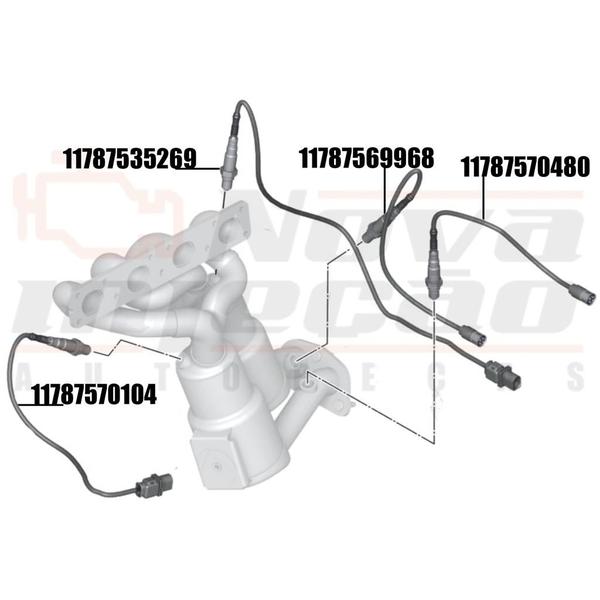 Imagem de Kit 2x Sonda Lambda Bmw 120i 320i X1 Sdrive Pré Catalisador