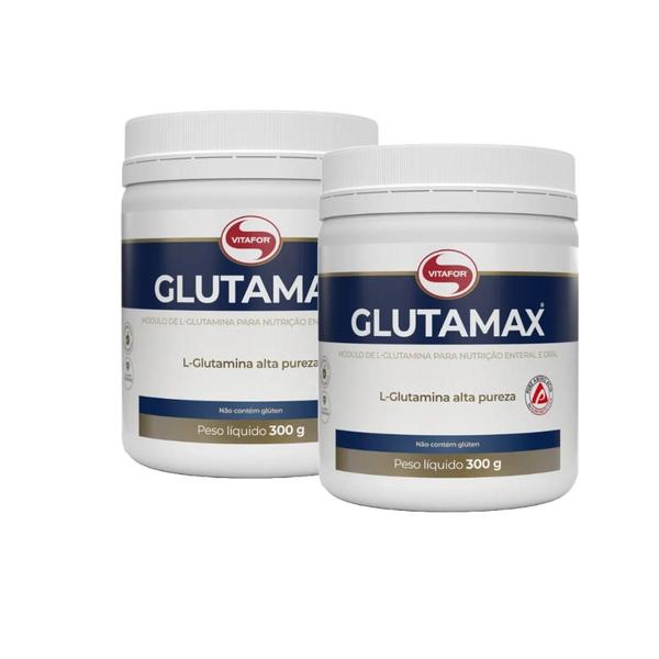 Imagem de Kit 2x Suplemento Em Pó Vitafor Glutamax Glutamina Em Pote De 300g