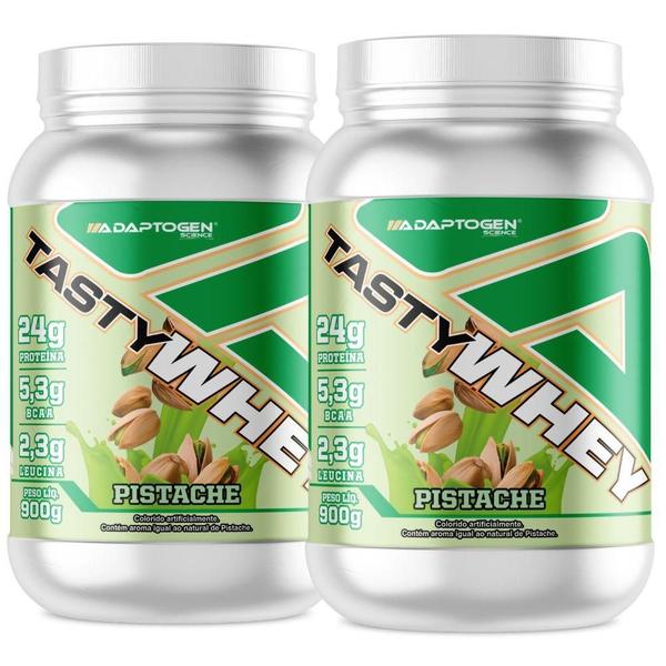 Imagem de Kit 2X Tasty Whey Isolado Hidro Pistache 900G - Adaptogen