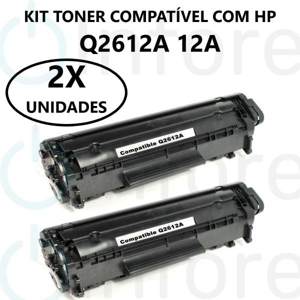 Imagem de Kit 2x Un Toner Compatível Q2612A 2612A 12A 1010 1012 1015 1018 1020 1022 3015 3030 3050