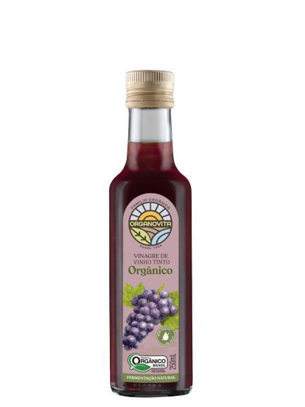 Kit 2X: Vinagre de Vinho Tinto Orgânico Organovita 250ml Imagem de Kit 2X: Vinagre de Vinho Tinto Orgânico Organovita 250ml
