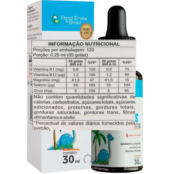 Imagem de Kit 2x Vita Rex Foco Kids em Gotas - Morango - 30ml cada - Floral Ervas do Brasil