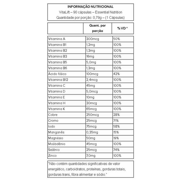 Imagem de Kit 2x Vitalift Multivitamínico (90 Capsulas cada) - Essential Nutrition