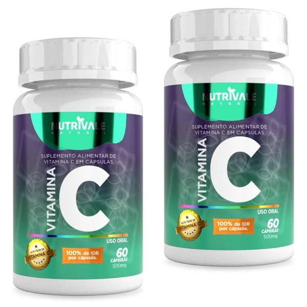 Imagem de Kit 2X Vitamina C (Ácido Ascórbico) 60 Cápsulas - Nutrivale
