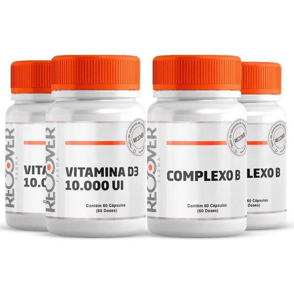 Imagem de Kit 2x Vitamina D3 10.000 ui 60 Cápsulas + 2x Complexo B 60 Cápsulas - Recover Farma