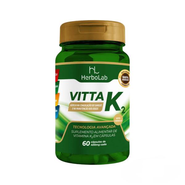 Imagem de Kit 2x VITTA K2 NOVA FORMULA 60 CAPS 400MG - HERBOLAB C