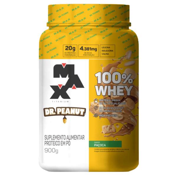 Imagem de Kit 2x Whey Casal Fitness 100% Whey Dr. Peanut x Max Titanium Sabor Bueníssimo / Paçoca Pote 900g