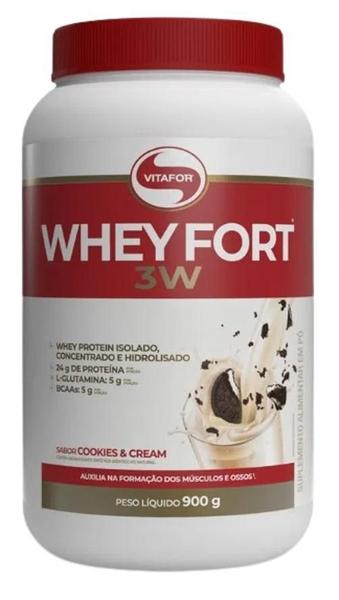 Imagem de Kit 2X: Whey Fort 3W Cookies N Cream Vitafor 900G