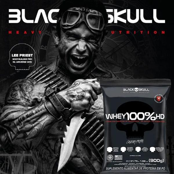 Imagem de Kit 2x Whey Protein Baunilha e Chocolate 900g Black Skull