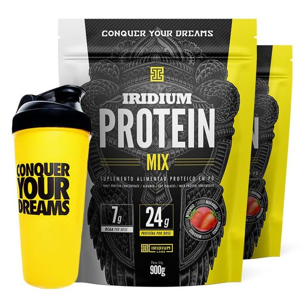 Imagem de Kit 2x Whey Protein Mix 900g + Coqueteleira Iridium Labs