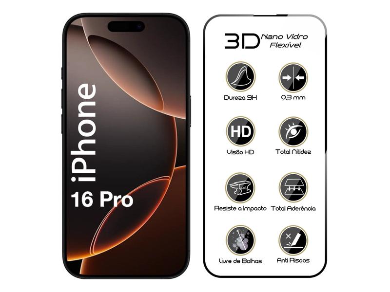 Imagem de Kit 2x1 Tela E Câmera X-treme Flex 9h Para iPhone 16 Pro 6.3