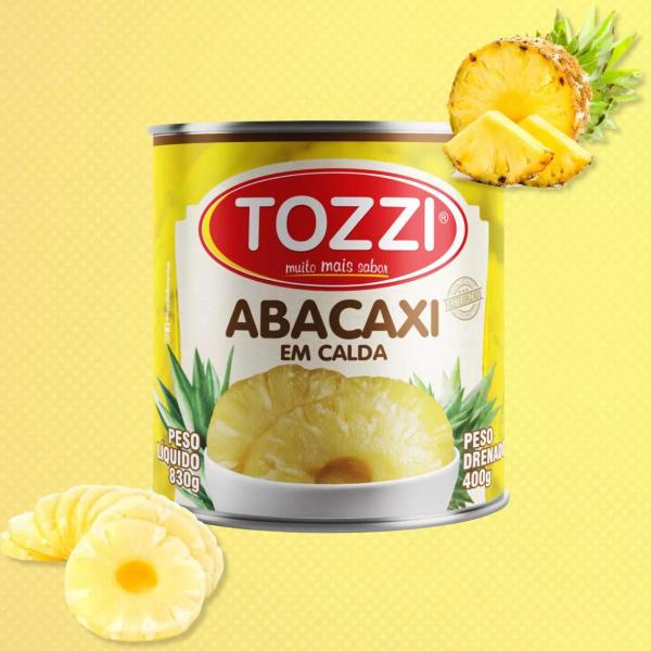 Kit 3 Abacaxi Em Calda Rodelas Lata 830g - Tozzi Imagem de Kit 3 Abacaxi Em Calda Rodelas Lata 830g - Tozzi