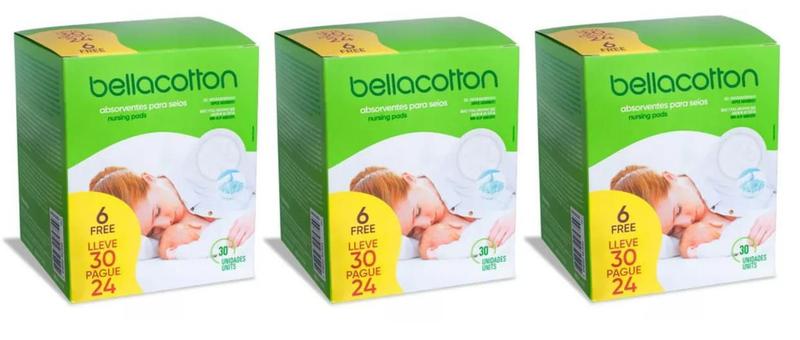 Imagem de Kit 3 Absorvente Para Seios Bellacotton Super Conforto C/30