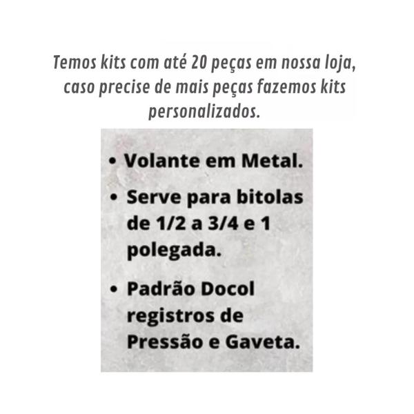 Imagem de Kit 3 Acabamento de Registro Docol C42 Metal Gaveta Pressão