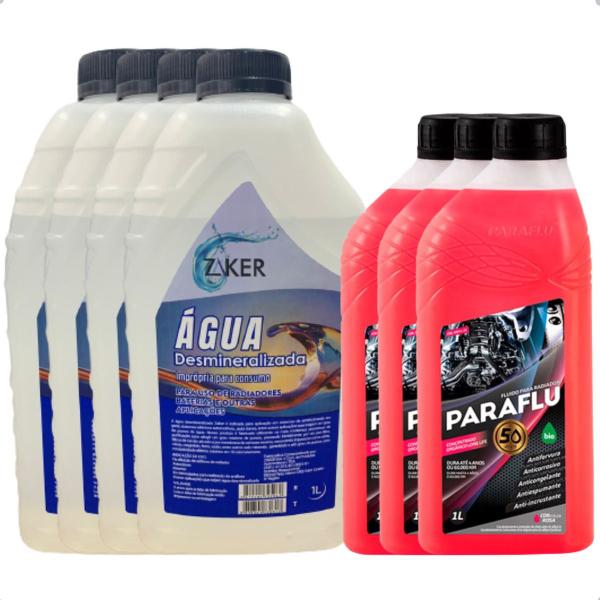 Imagem de Kit 3 Aditivo Radiador Paraflu Rosa 4l Água Desmineralizada