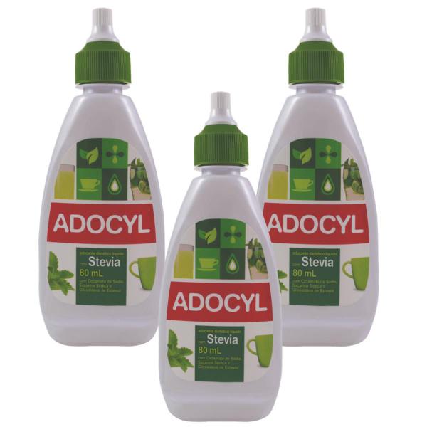 Imagem de Kit 3 Adoçante Adocyl Com Stévia Líquido 80ml