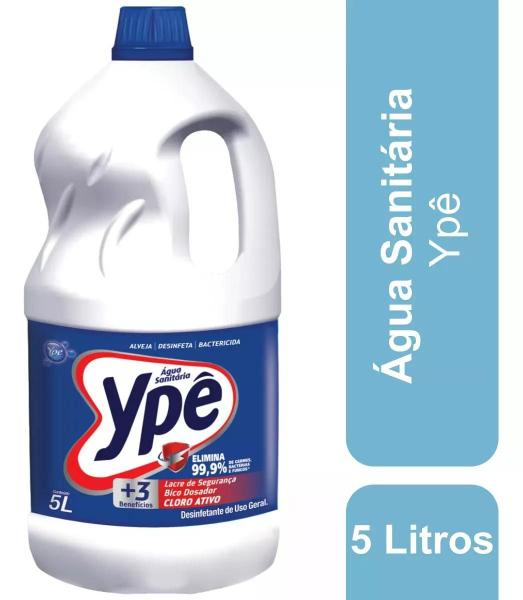 Imagem de Kit 3 Água Sanitária Cloro Ativo Galão 5 Litros - Ypê