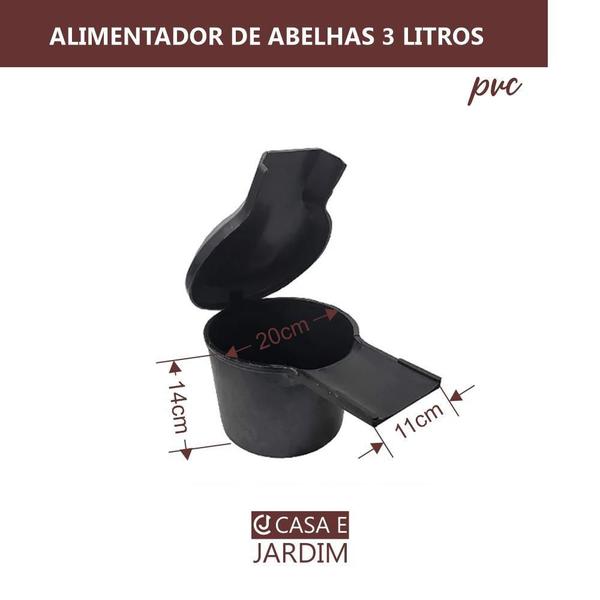 Imagem de Kit 3 Alimentador Para Abelha Apicultura Semi Interno 3 Lts