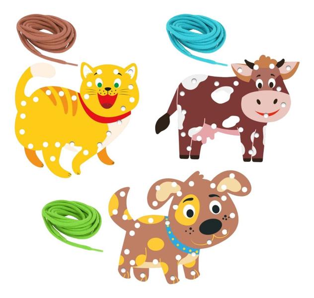 Kit 3 Alinhavo Bicho Animal Brinquedo Educativo Mdf E Cordão - K&F Imagem de Kit 3 Alinhavo Bicho Animal Brinquedo Educativo Mdf E Cordão