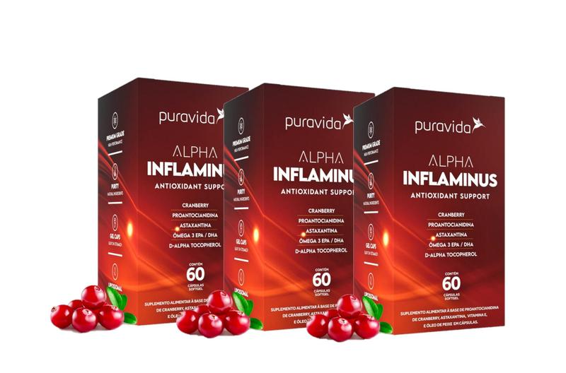 Imagem de Kit 3 Alpha Inflaminus 60 capsulas softgel PuraVida