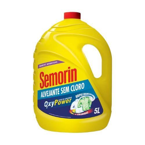 Kit 3 Alvejante Sem Cloro Lava Roupas Semorin Oxy Power 5L Imagem de Kit 3 Alvejante Sem Cloro Lava Roupas Semorin Oxy Power 5L