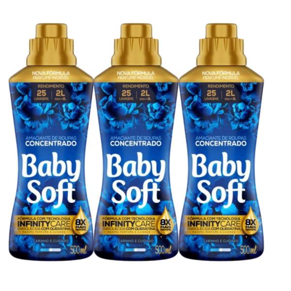 Imagem de Kit 3 Amaciante Concentrado Baby Soft 500Ml  