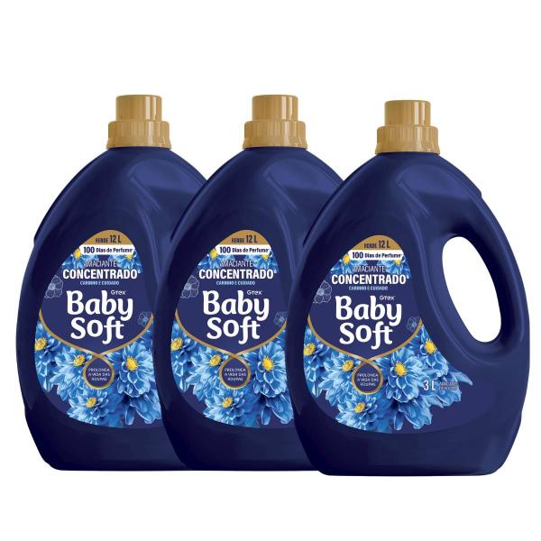 Imagem de Kit 3 Amaciantes Concentrados Baby Soft Carinho e Cuidado - 3l