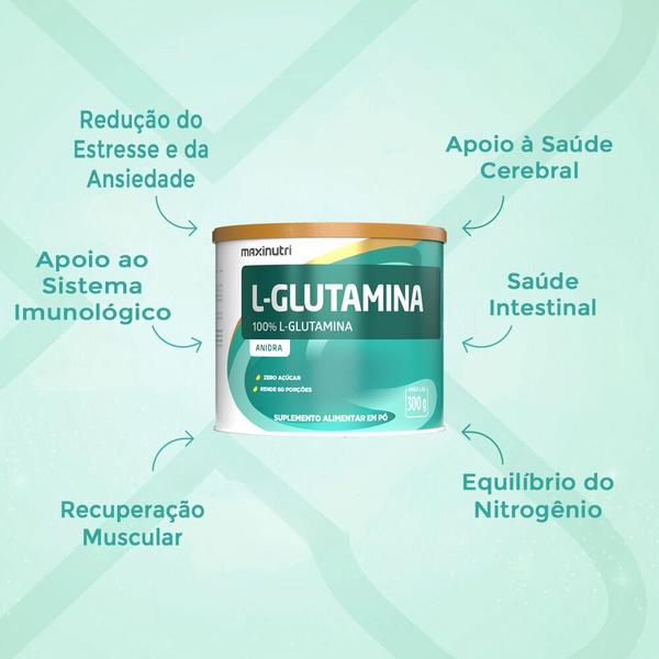 Imagem de Kit 3 Aminoácido L-Glutamina 300g 100% Pura Maxinutri