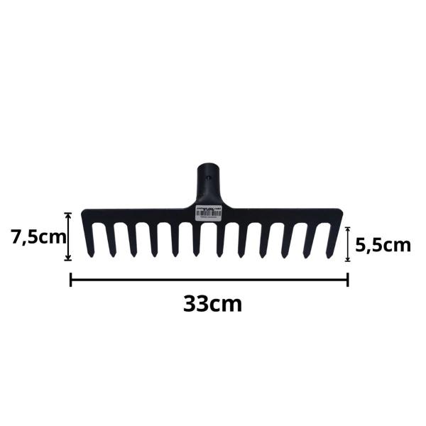 Imagem de Kit 3 Ancinho de Aço 12 dentes 33cm sem Cabo - Volpato