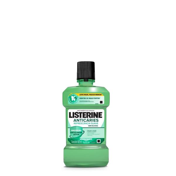 Imagem de Kit 3 Antisséptico Bucal Listerine Anticáries Zero 500ml