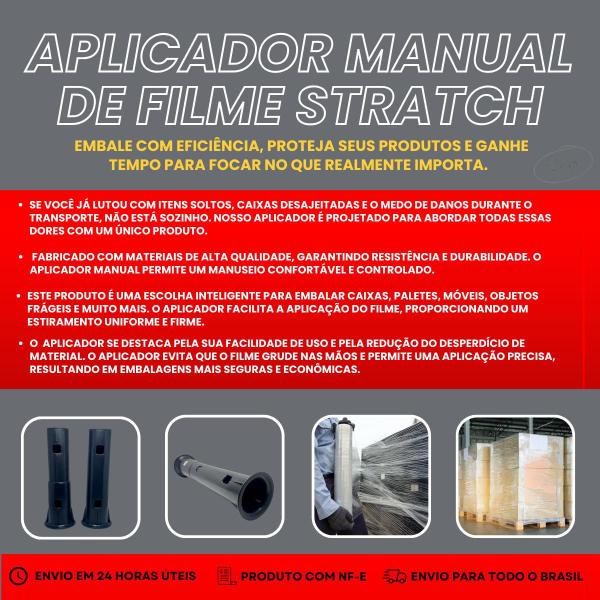 Imagem de Kit 3 Aplicadores Manual Para Filme Stretch Rolo Sem Tubete