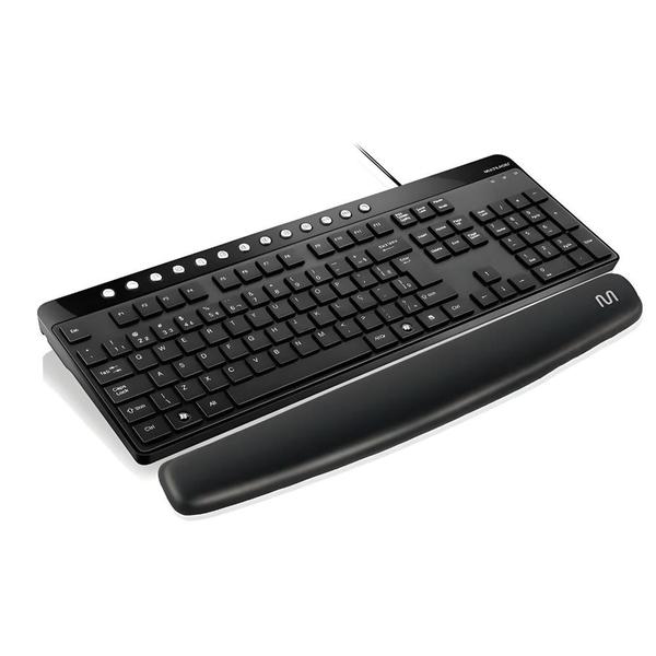 Imagem de KIT  3 Apoios De Pulso Multilaser Teclado Em Gel Preto Ac033