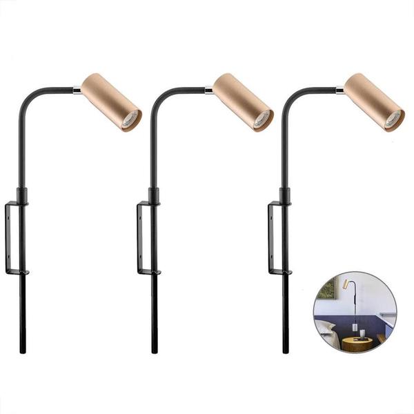 Kit 3 Arandela Cabeceira Leitura Plug Interruptor Mr11 Lup86 - Acende A Luz Imagem de Kit 3 Arandela Cabeceira Leitura Plug Interruptor Mr11 Lup86