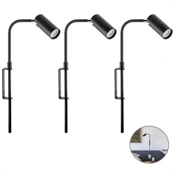 Kit 3 Arandela Cabeceira Leitura Plug Interruptor Mr11 Lup87 - Acende A Luz Imagem de Kit 3 Arandela Cabeceira Leitura Plug Interruptor Mr11 Lup87