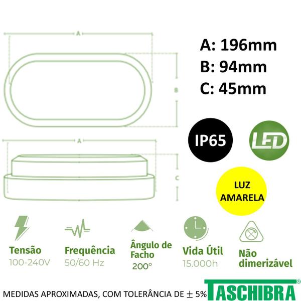 Imagem de Kit 3 Arandela Tartaruga Led Preta Ip65 24w Branco Quente 3000K