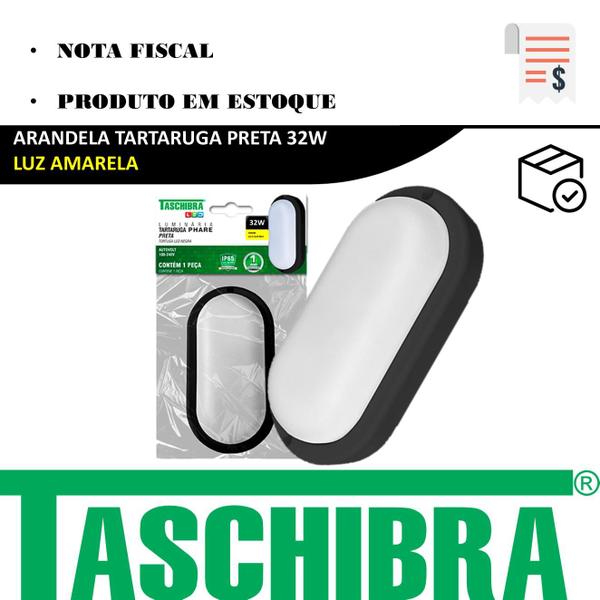 Imagem de Kit 3 Arandela Tartaruga Led Preta Ip65 32w Branco Quente 3000K