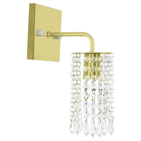 Kit 3 Arandelas Cristal Acril. Clearcrillic Quadrada Dourado - MARRYLUZ Imagem de Kit 3 Arandelas Cristal Acril. Clearcrillic Quadrada Dourado