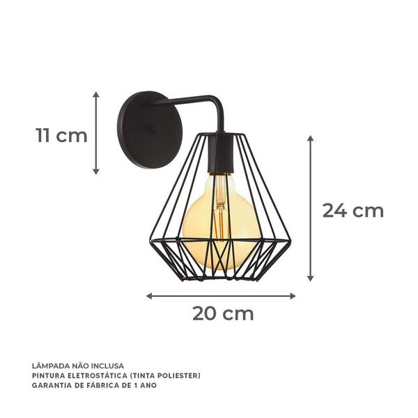 Imagem de Kit 3 Arandelas Interno Aramado Cristal 24cm Decorações