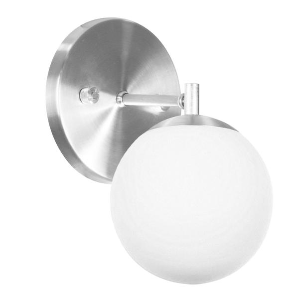 Imagem de kit 3 Arandelas Orby Bolinha Escovado + lampadas 6000k