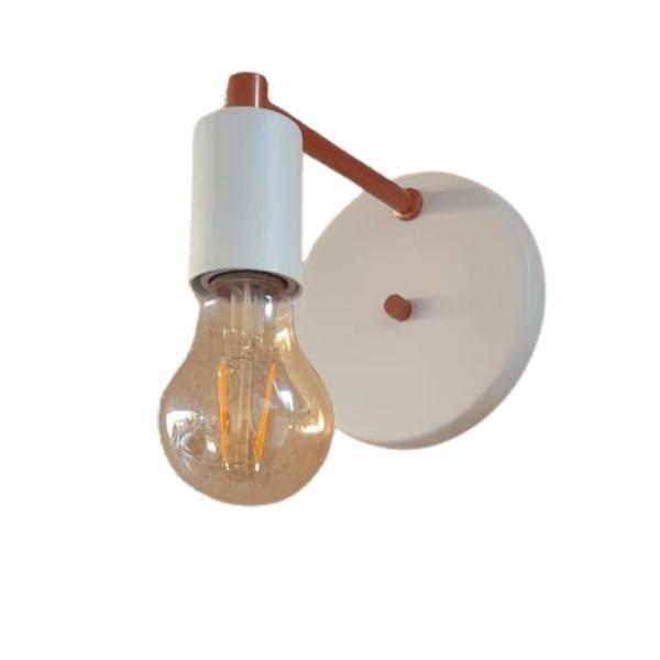 Imagem de Kit 3 Arandelas Parede Industrial Vintage Luxo Branco/Cobre